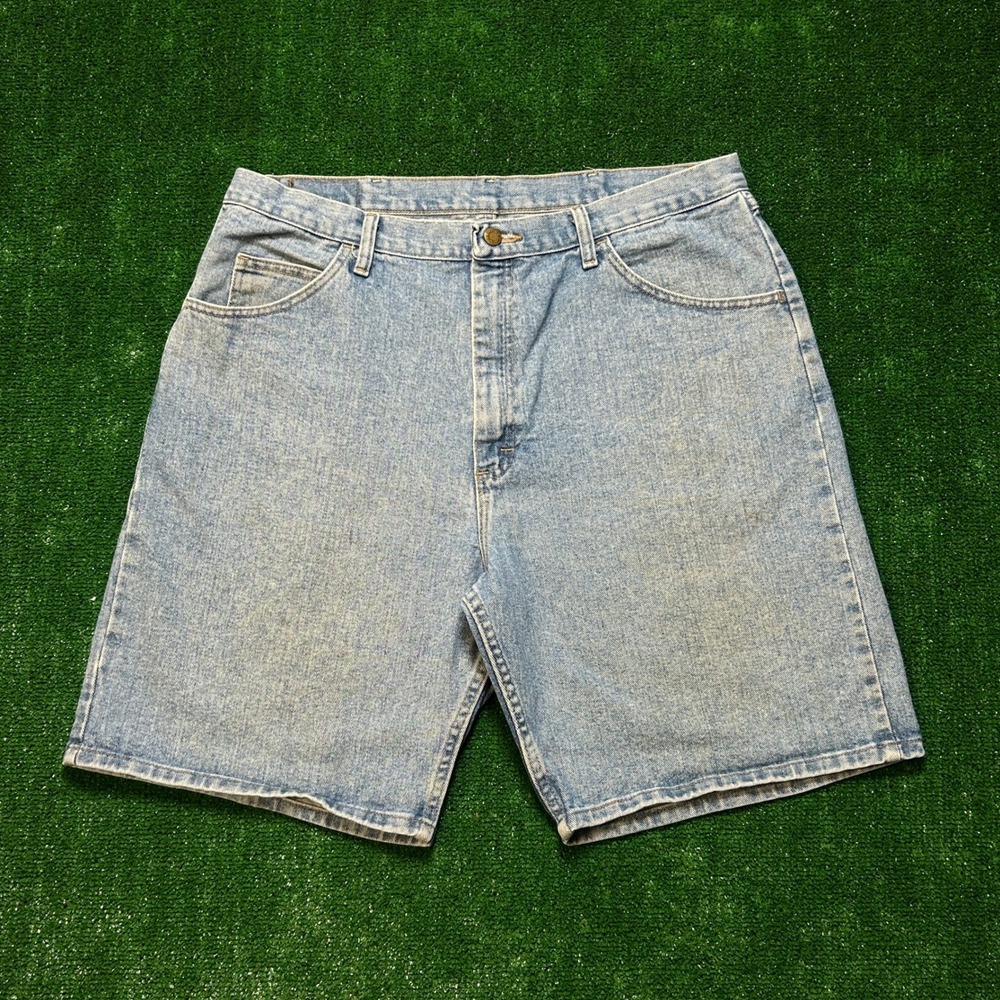 Wrangler‎ Denim Jorts Mens 38 Blue Relaxed Fit Hero Light Wash Jean 606W1SM